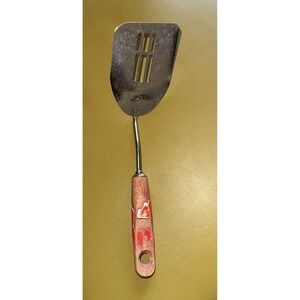 Vtg Androck Short Angled Slotted Spatula Flipper Chrome Plated  9" Made In USA